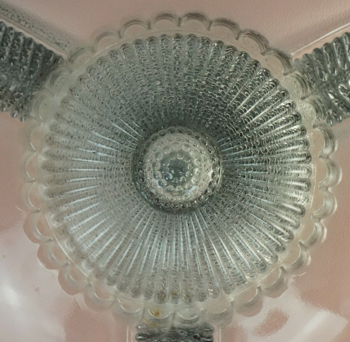 Vintage 3 Chain Hobnail Selling Light Shade Pink Colored 11" Diameter