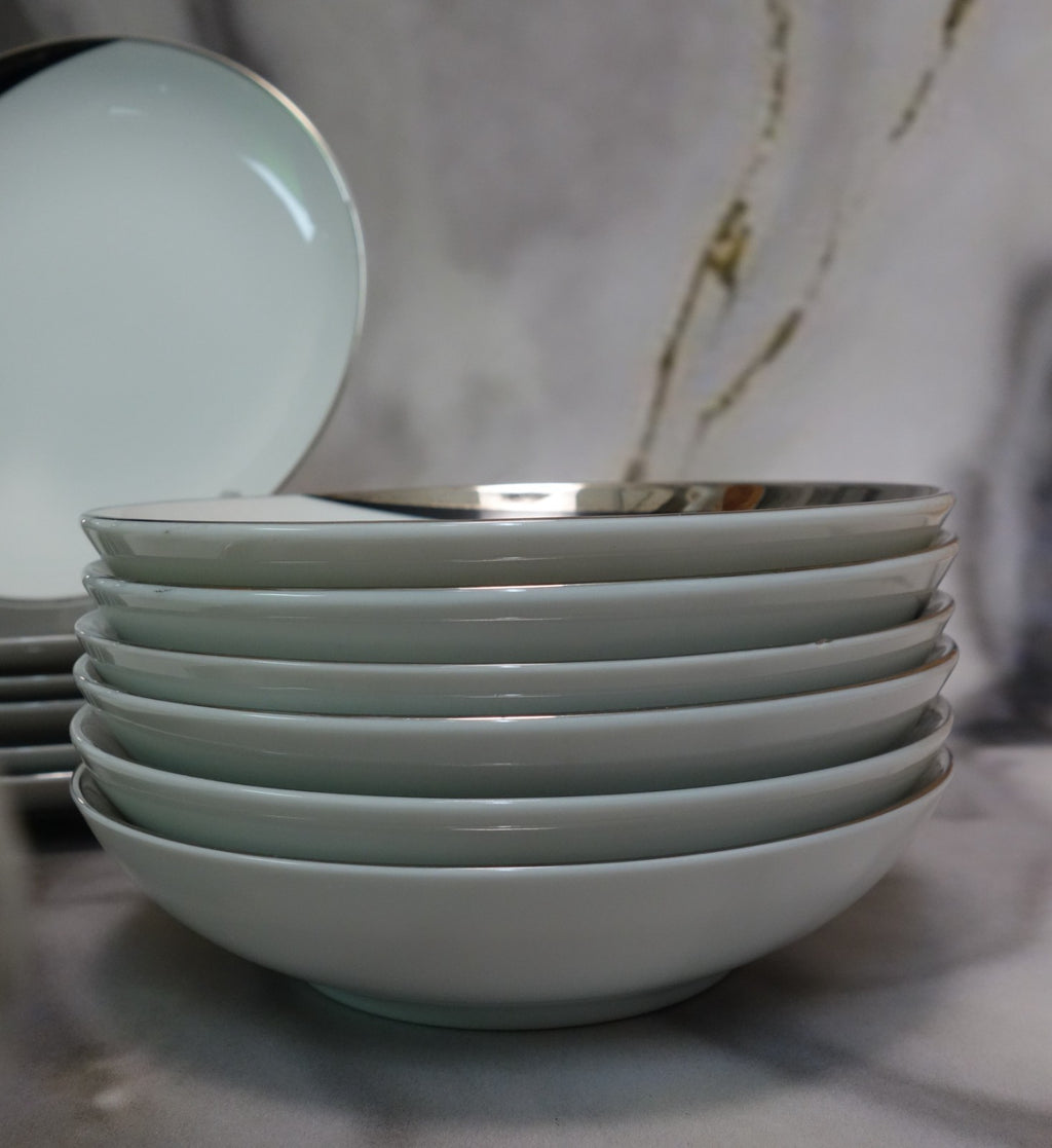 36 Pc 6-Piece 6 Place Setting Mikasa Platinum Fascination Pattern Made in Japan