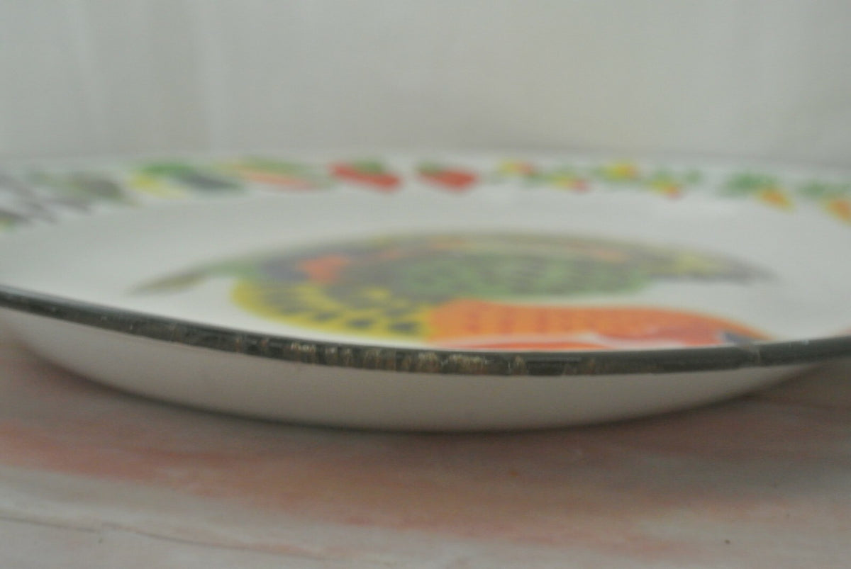 Vintage Thanksgiving Enamelware Turkey Platter 17-5/8" Long
