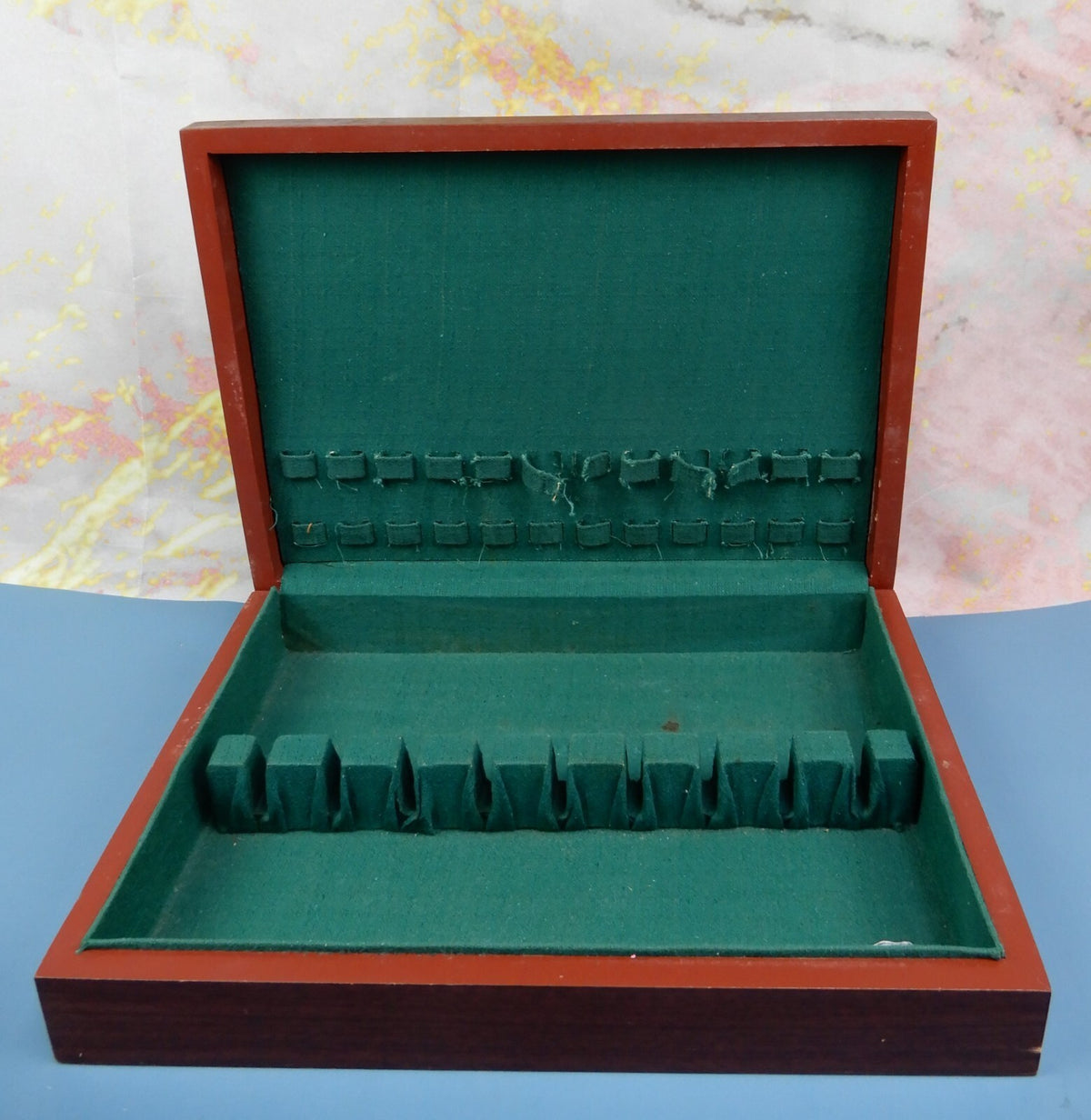 Vintage IS Chest Silverware Flatware Storage Wood Box /Chest That Needs Repair