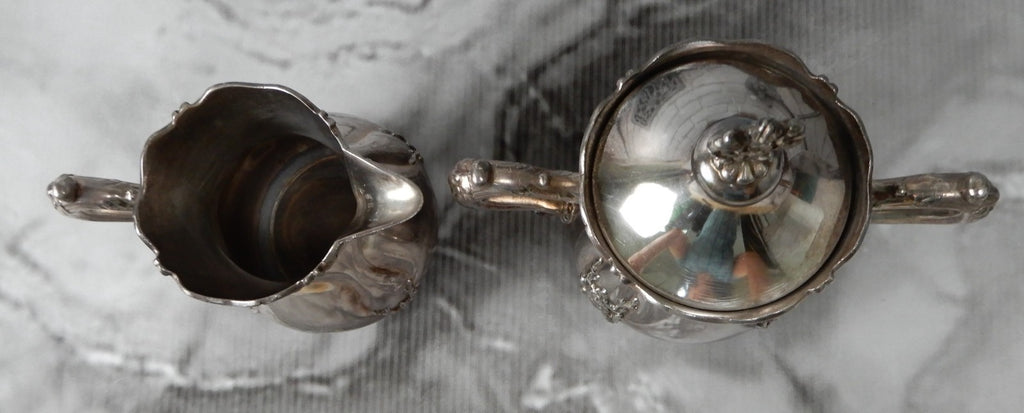 Vintage Rockford Silver Co. Quadruple Silver Plate 328 Creamer and Sugar Bowl