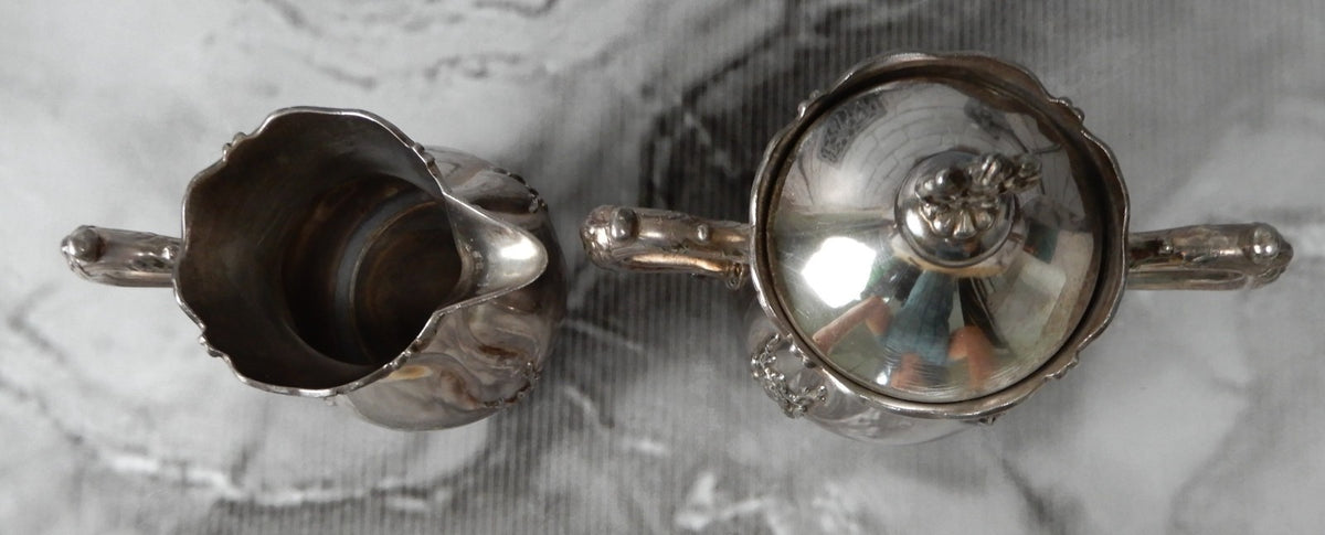 Vintage Rockford Silver Co. Quadruple Silver Plate 328 Creamer and Sugar Bowl