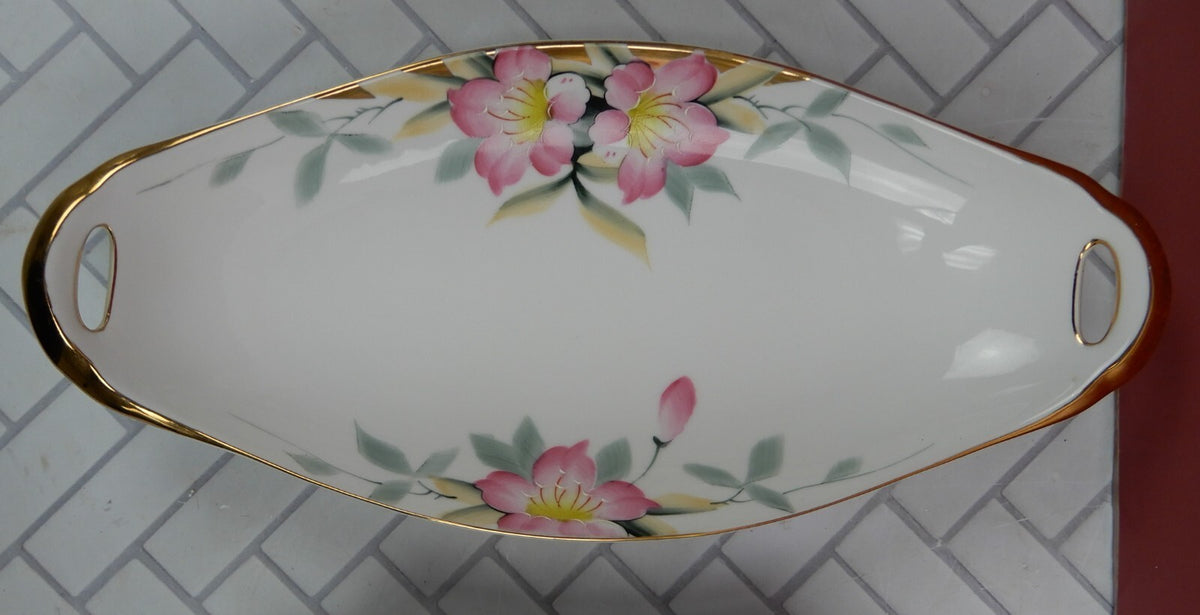 Noritake Azalea China Set Two-Part Divided Relish Dishes and Celery Dish