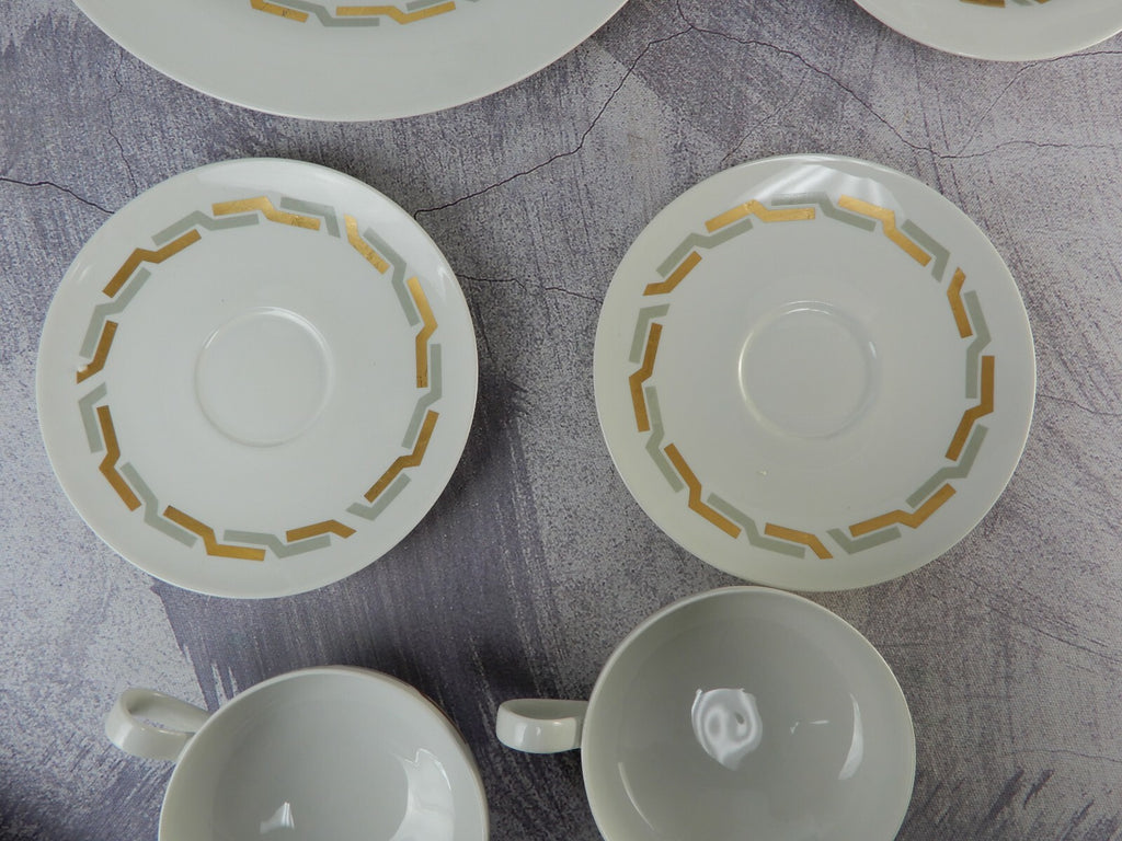 Vintage Iroquois Inheritance China GRECIAN GOLD 4 Piece Place Settings for 2
