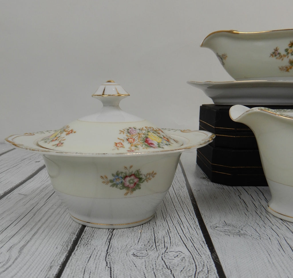 Regal China Japan w/ Imperfections Gravy Bowl ,Creamer,Sugar Bowl & Lidded Bowl