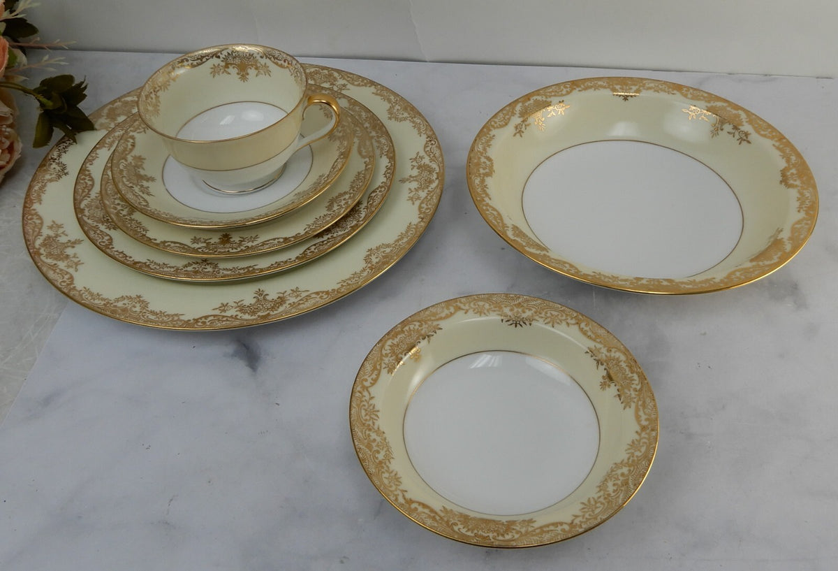 Antique 7-Piece One Place Setting 1918 Noritake Grafton