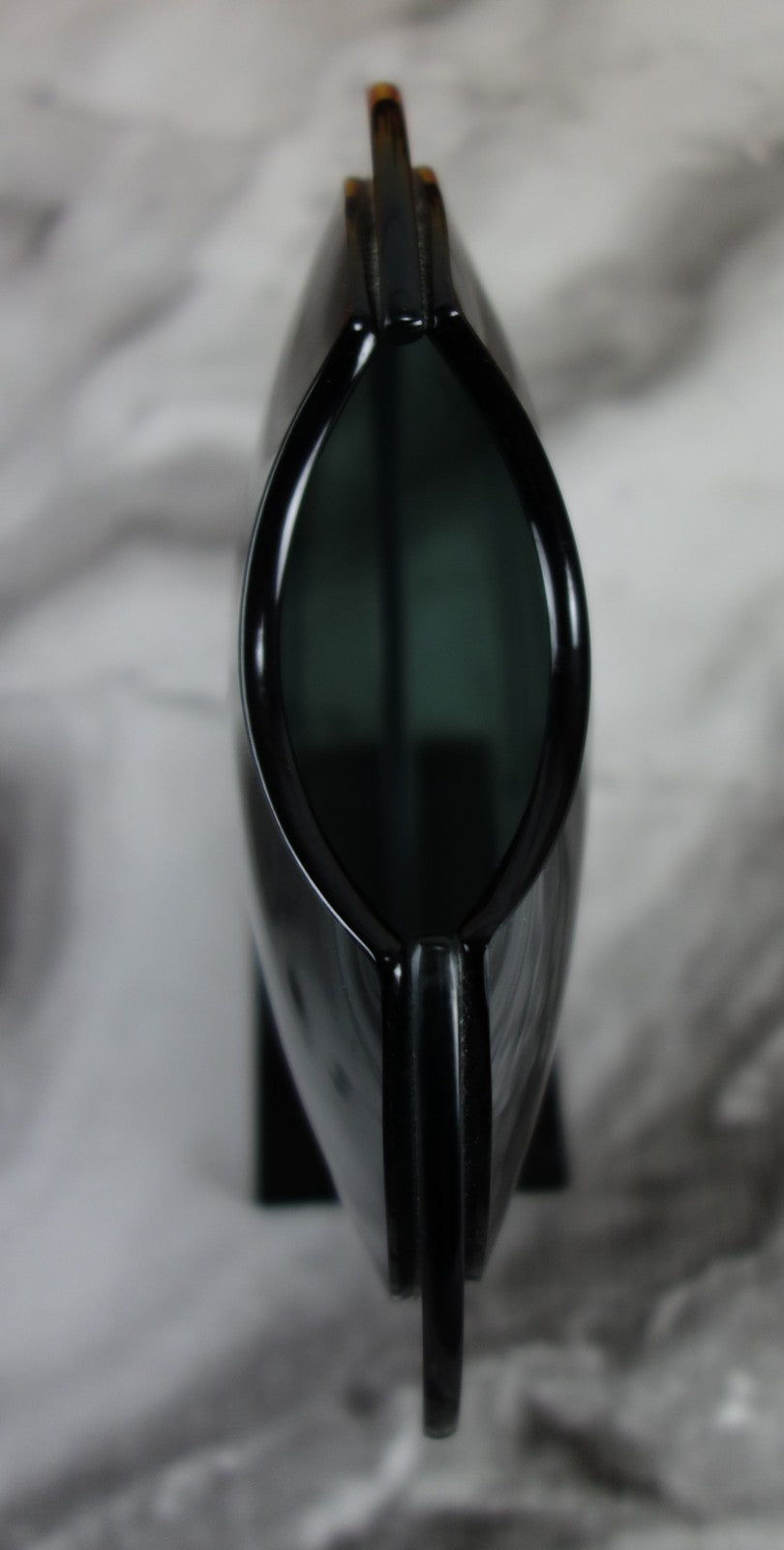 Vintage Round Charcoal Glass Flower Vase