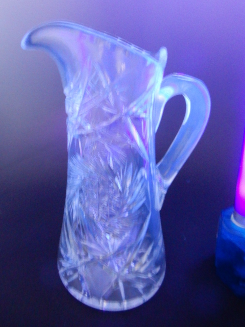 Antique Heavy ABP Cut Lead Crystal Glass Pinwheell Pitcher