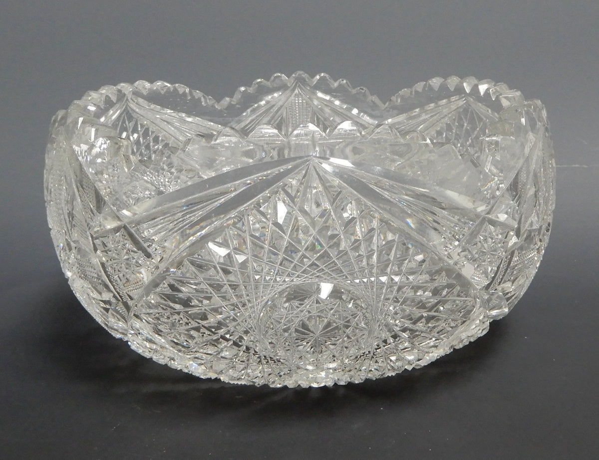 Antique American Brilliant ABP Heavy Crystal Cut Glass 7-1/2" Bowl