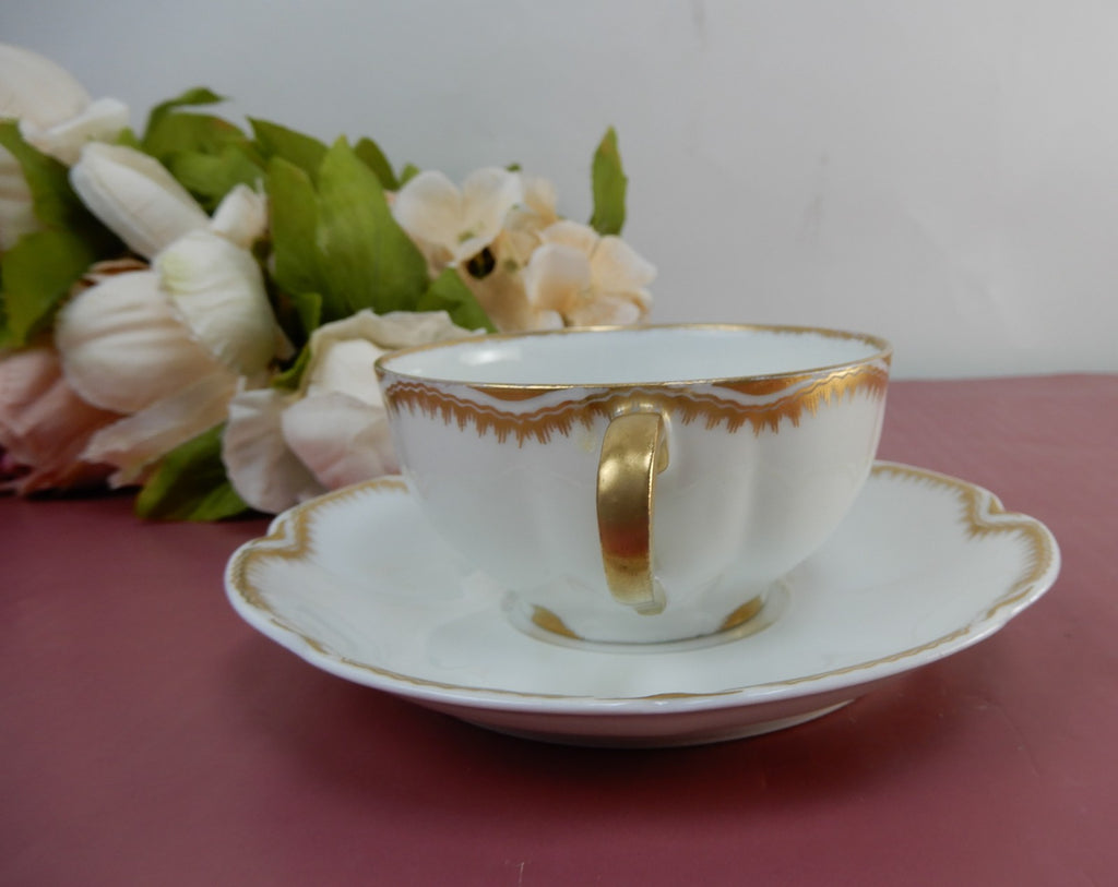 Vintage Theodore Haviland Limoges Bouillon Cup & Saucer