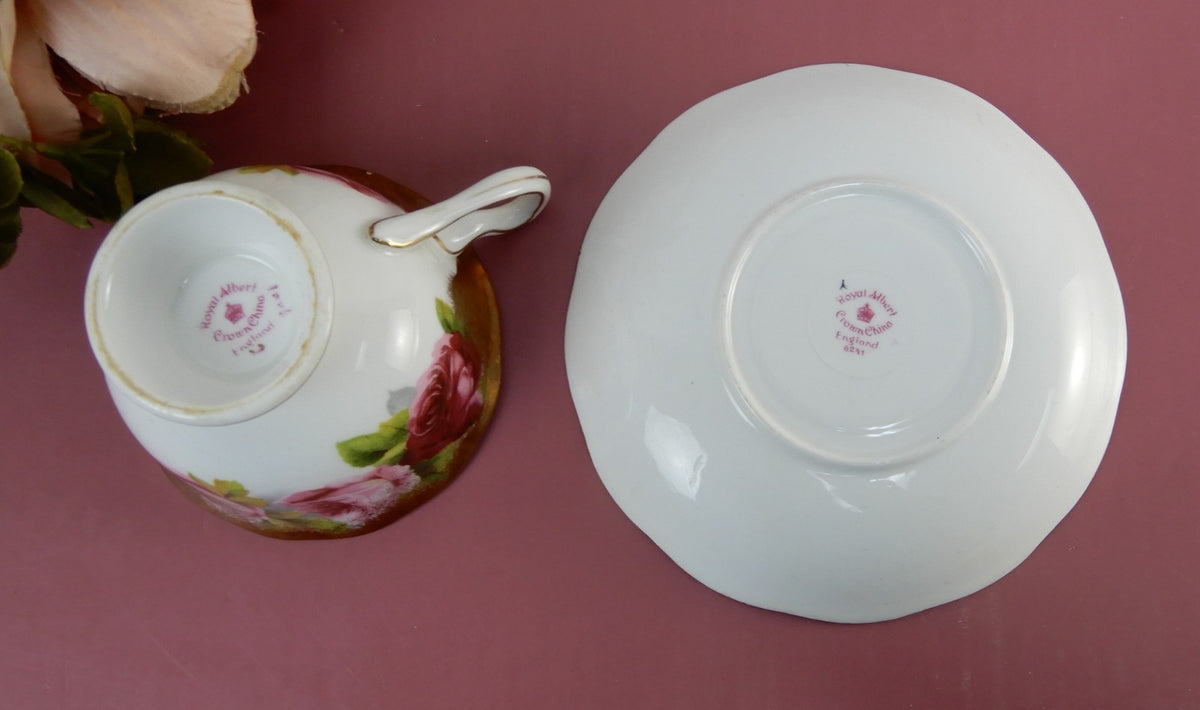 Vintage Royal Albert "Old English Rose" Brushed Gold Trim Cup and Saucer