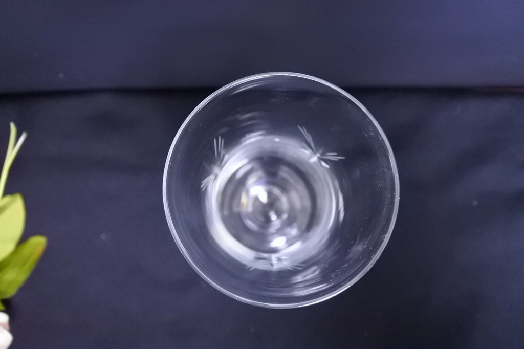 Pair Of Vintage Starburst Pattern Wine Goblets