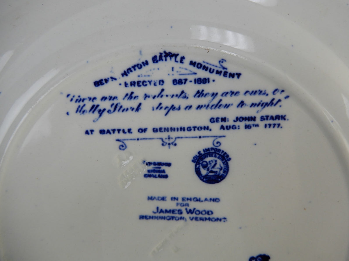 Wedgwood Bennington Battle Monument Vermont Blue Collector 9-3/4" Plate