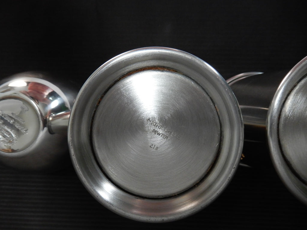 Kirk Stieff English Pewter 2 Julep Cups  and one Jefferson Cup w/Gold Ducks