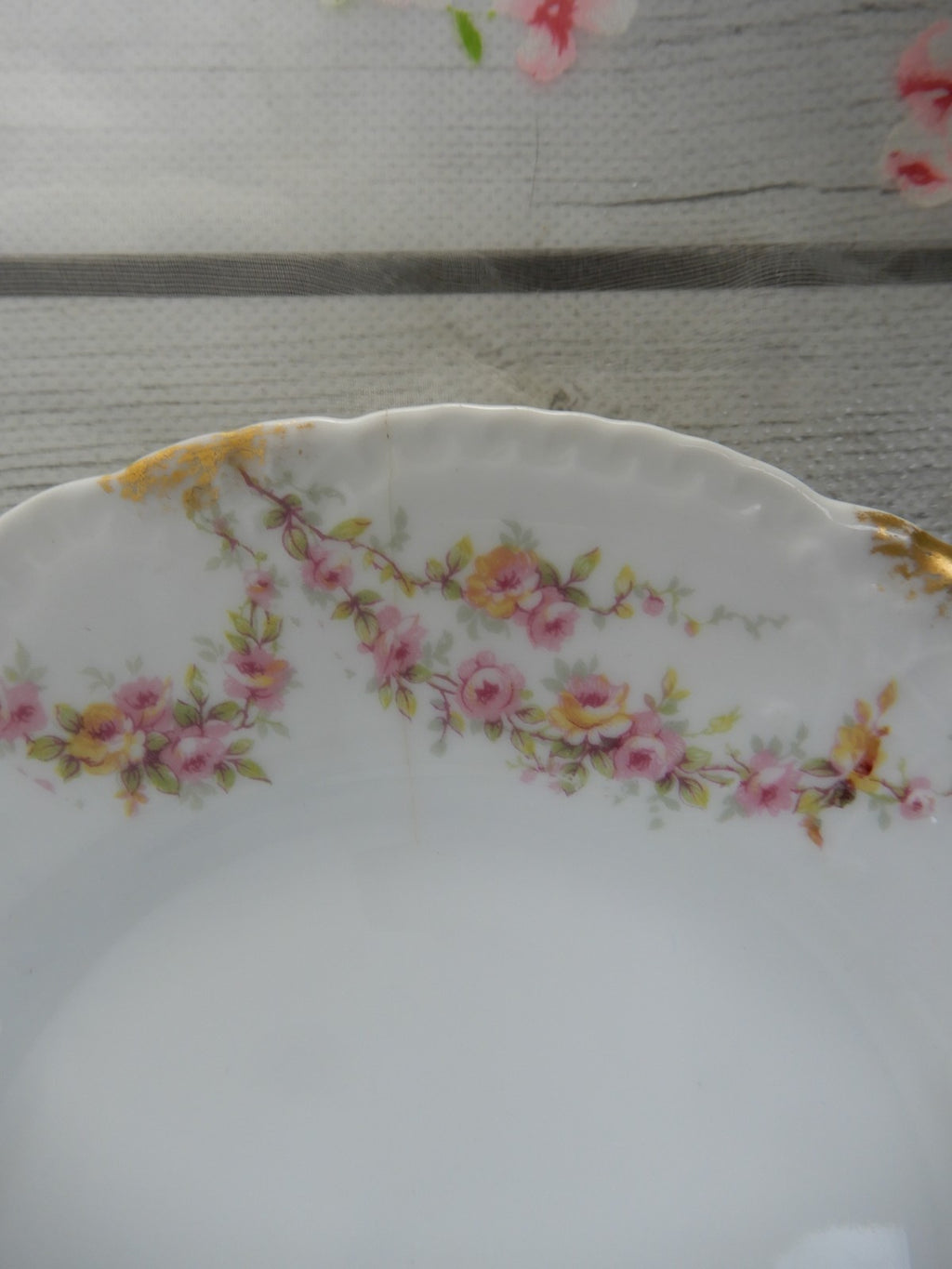 12 Piece Antique Theodore Haviland Limoges Schleiger 145 with Chips