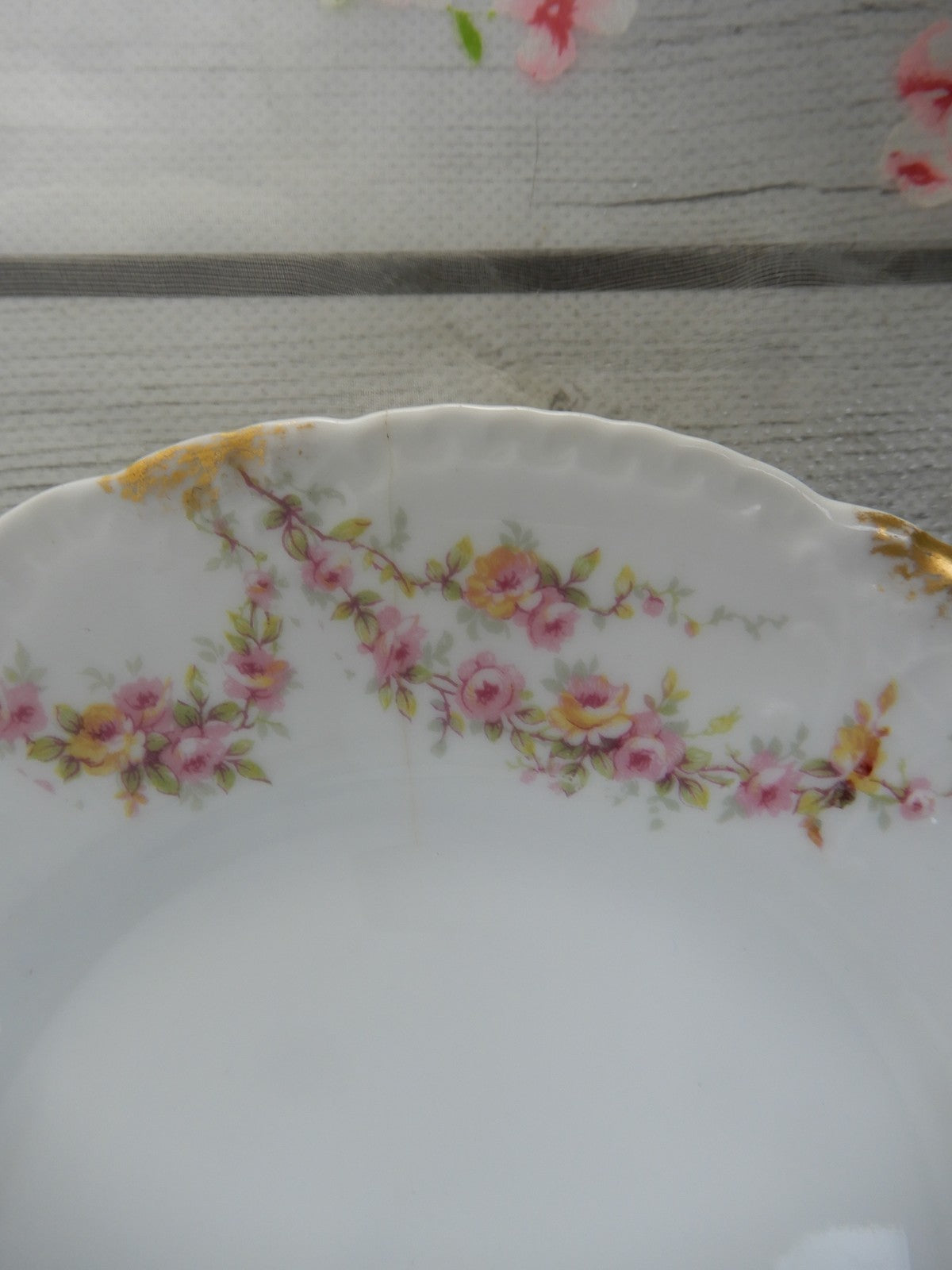 12 Piece Antique Theodore Haviland Limoges Schleiger 145 with Chips