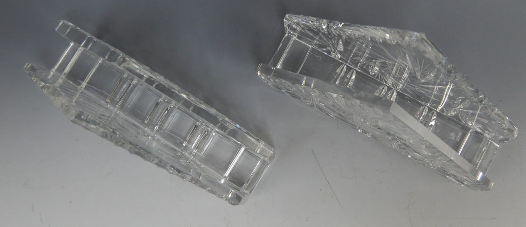 Two Bohemia 24% Lead Napkin Holders Made in Czechoslovakia Hand Cut