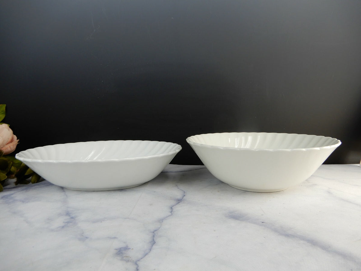 Vintage Snowhite Regency Johnson Bros. Ironstone Oval and Round Serving Bowls