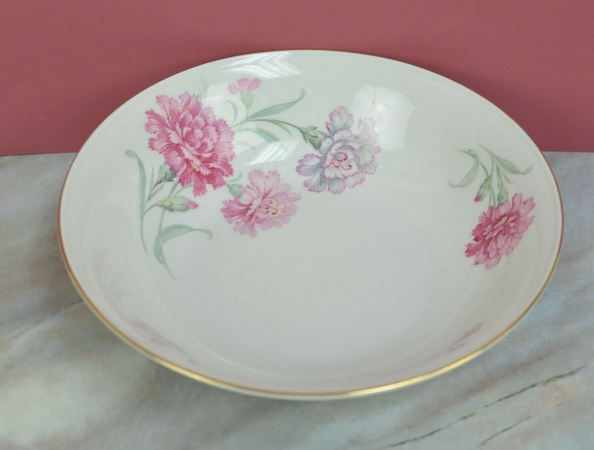 Vintage Bavaria Tirschenreuth China Carnation Round Vegetable Bowl