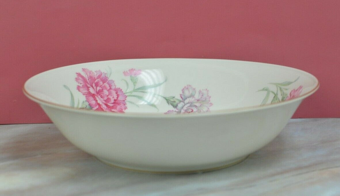 Vintage Bavaria Tirschenreuth China Carnation Round Vegetable Bowl