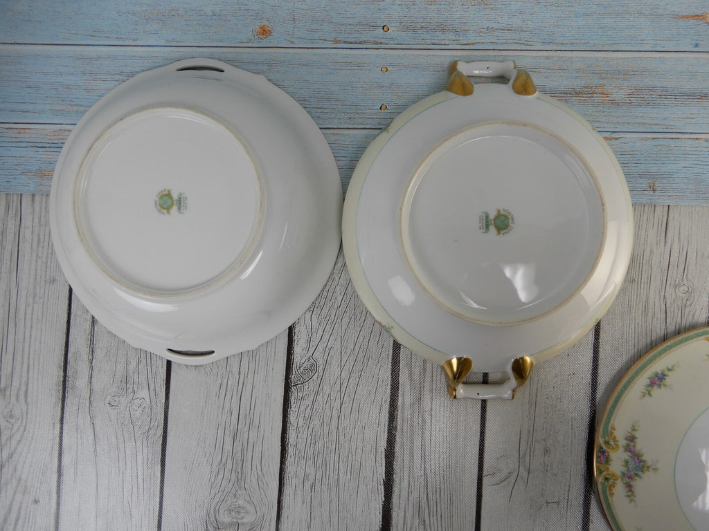 Noritake Floral Bouquet "Plaza" Round Serving Bowl and Lidded Serving Bowl