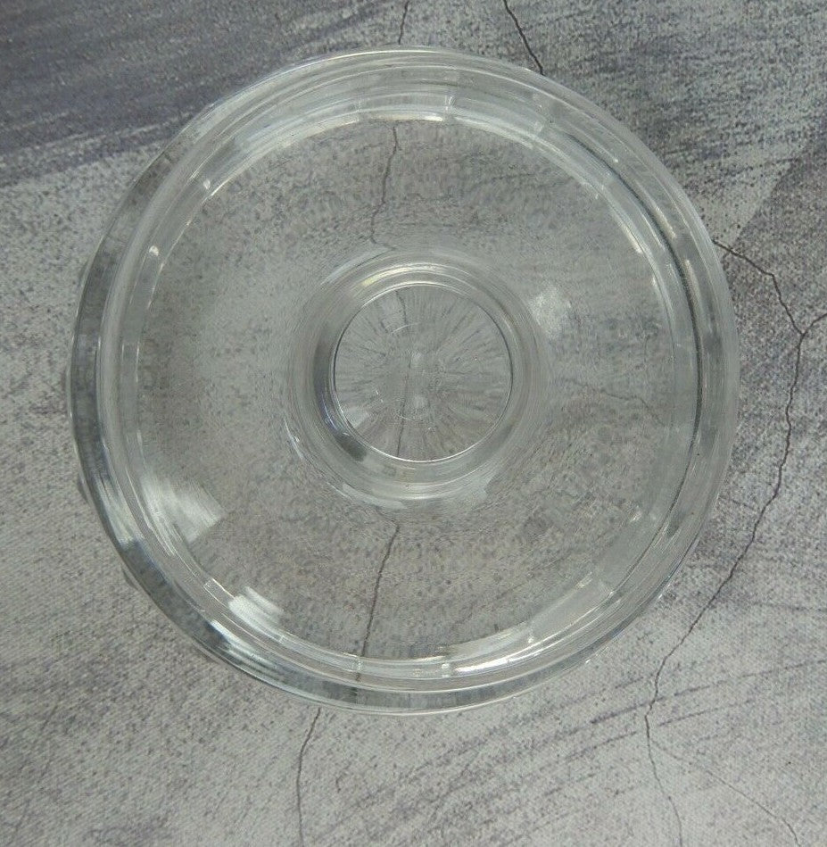 Vintage Crystal Glass Round Compote Signed