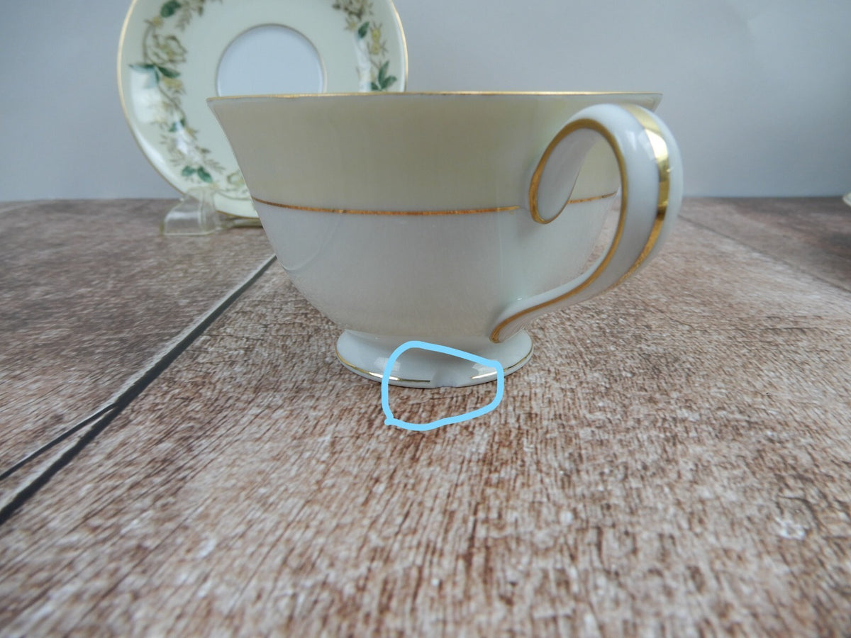 Vintage Noritake Morimura 5020 White Rose and Leaf Set of 3 Cups and Saucers