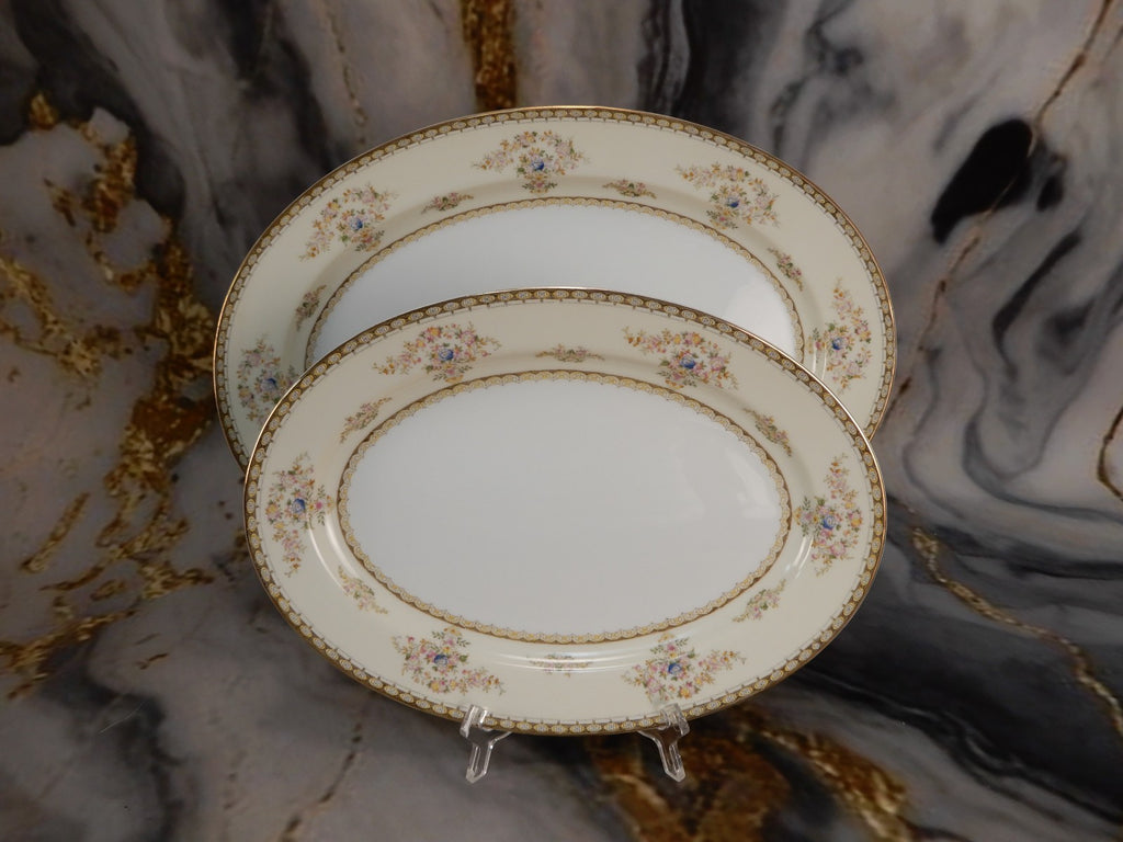 (2) Royal Embassy China "Fresno" Pattern Oval Platters 16-1/4" and 12-1/8"