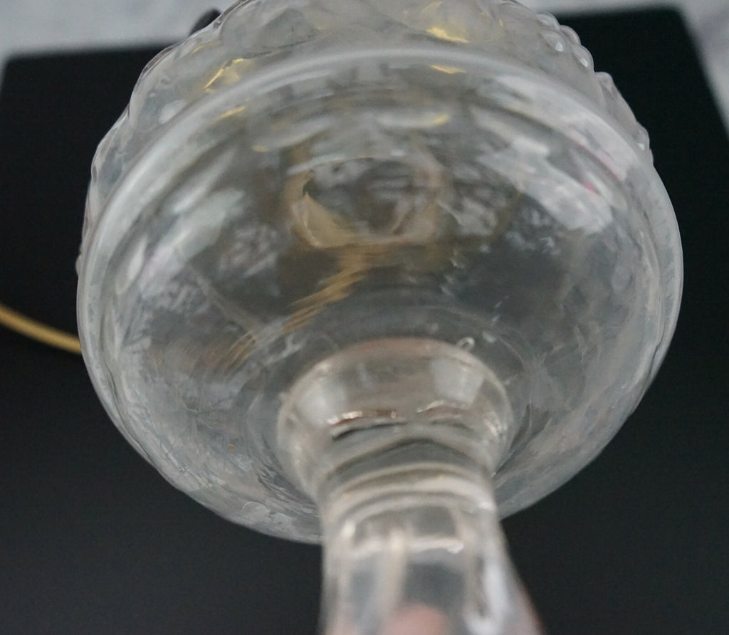 Vintage Embossed Clear Glass Oil Lamp-Hurricane Electrify