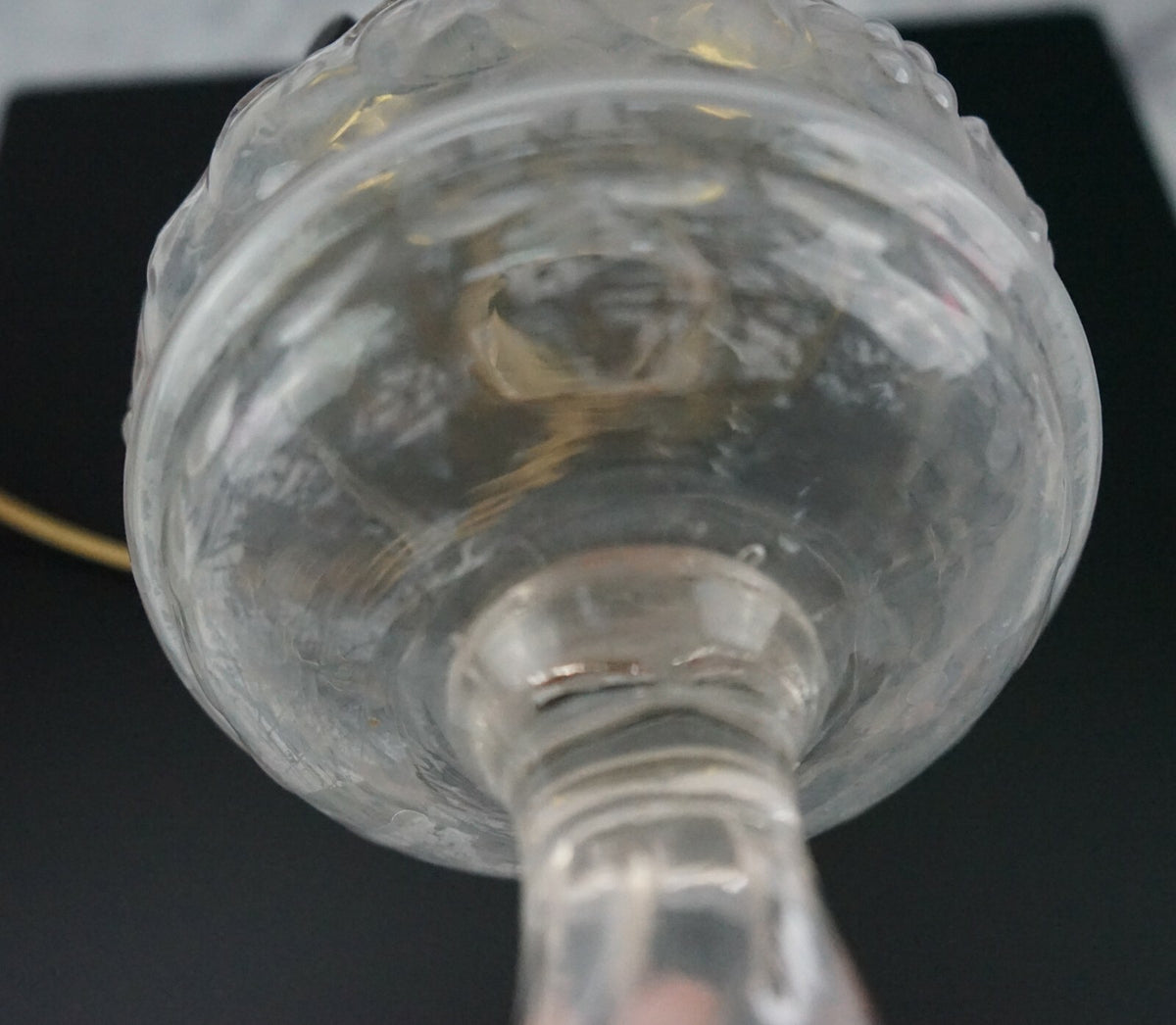 Vintage Embossed Clear Glass Oil Lamp-Hurricane Electrify