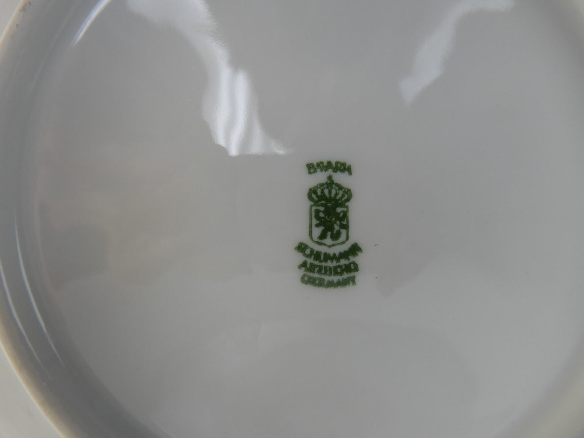 Vintage Schumann Arzberg Germany Bavaria Pink Floral Pink Rim Vegetable Bowl