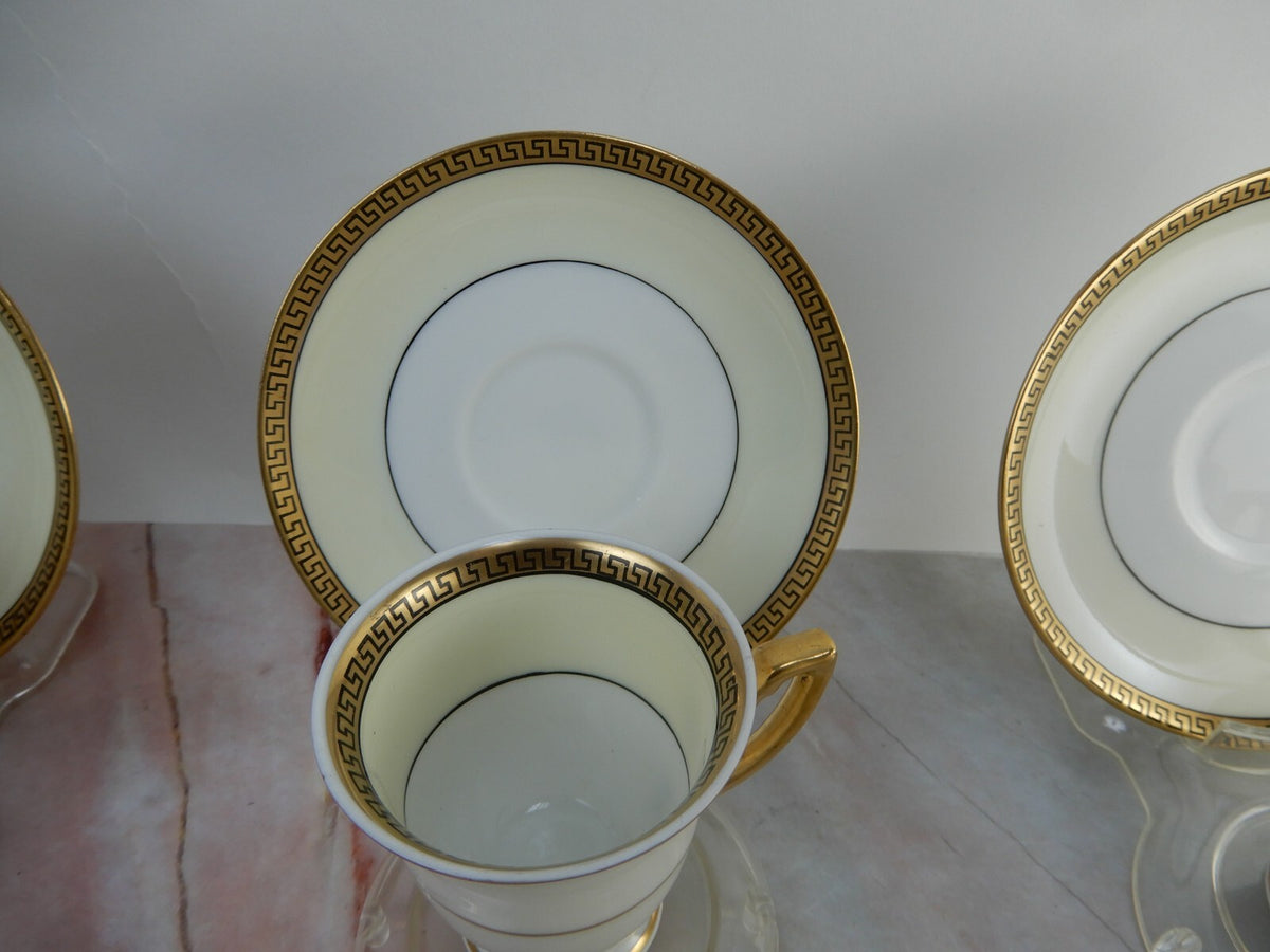 Thomas Bavaria Demitasse Set of 6 Chocolate Cups & Saucers Greek Key Design