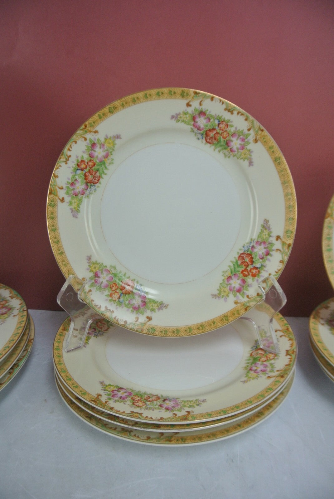Lot of 23 Pieces of Vintage Diamond Made in Japan Hand Painted