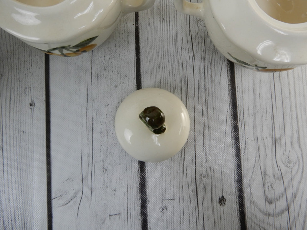 Platter, Bowl,Sugar & Creamer of Hand Painted STANGL "Sculptured Fruit" Pattern