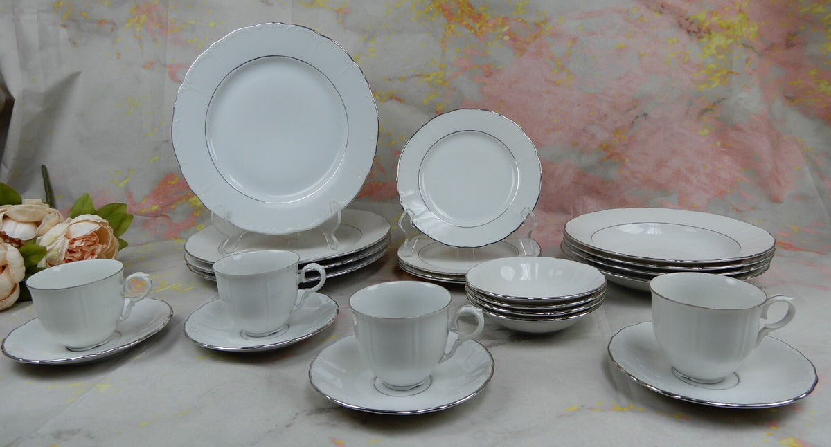 Vintage 24 Piece Fine Bohemian China Czechoslovakia "Contesa"~ 4 Place Setting