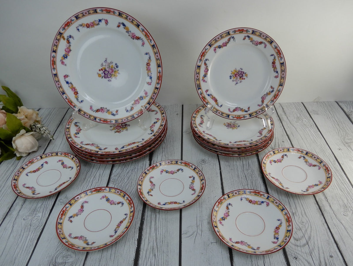20 Pc 4-Piece 5 Place Setting Fraureth Saxony  Floral Bouquet "Standish"
