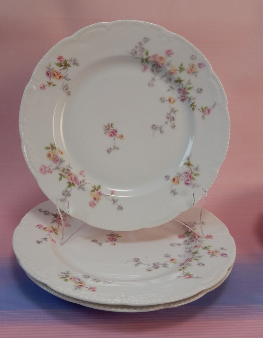 Set of 5 Bassett Limoges Austria "5789" Pattern 8-1/2" Salad Plates