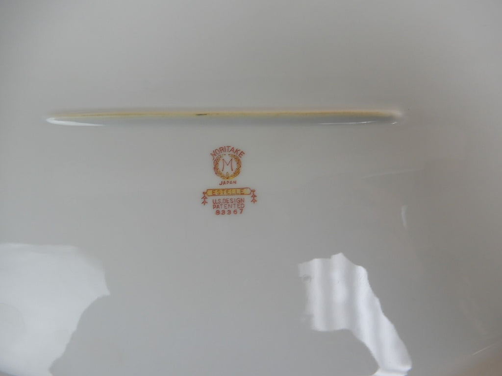 Vintage Noritake "Estelle" Japan Gravy Boat, Oval Serving Bowl and Relish Dish
