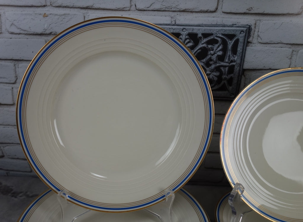 19 Pc. Eamag Schönwald Bavaria Gold and Cobalt Blue Rim Dinnerware Settings