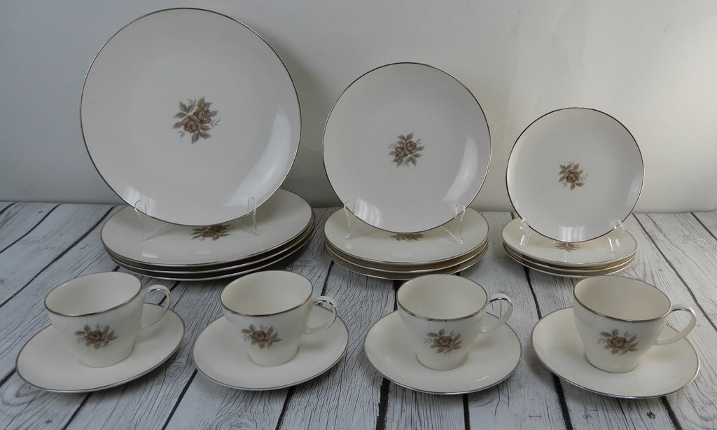 19 Pieces of Noritake Ivory China "7542 Rhoda Rose"