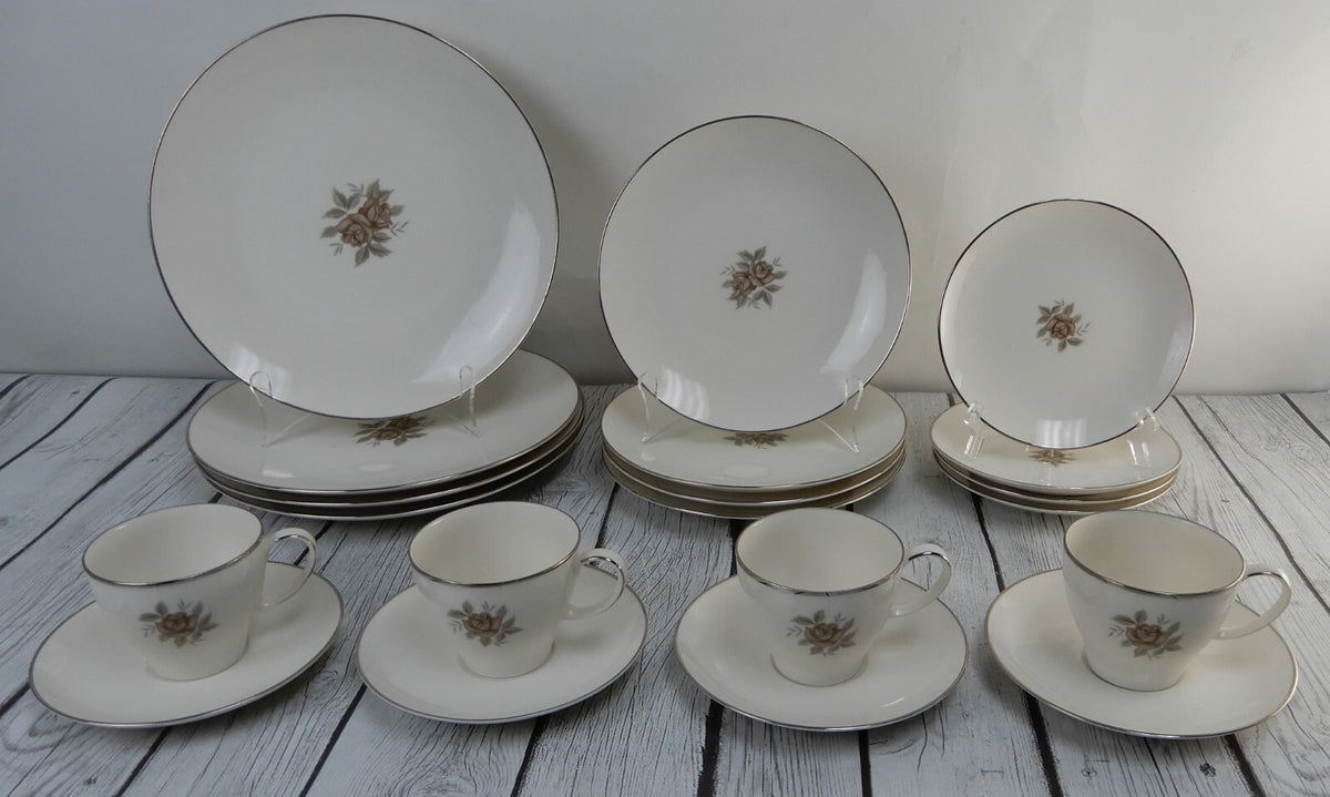 19 Pieces of Noritake Ivory China "7542 Rhoda Rose"