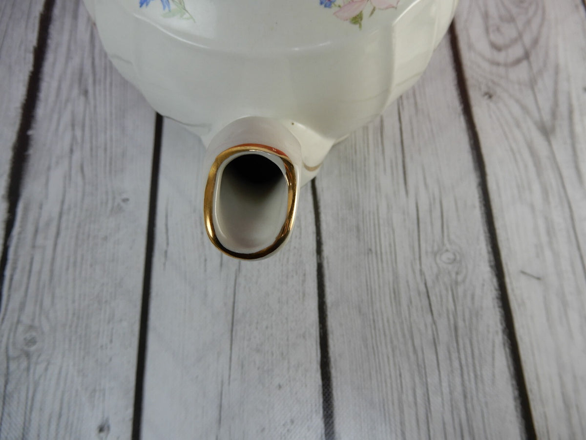 Vintage Crown Dorset Staffordshire England Tea Pot Spring Window Scene