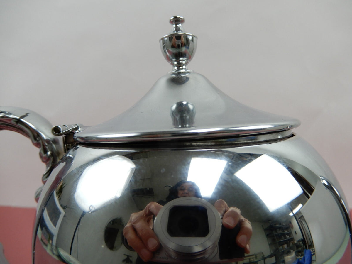 Vintage Sheridan Chrome Coffee Pot ,2 Handled Sugar Bowl w/Lid & Creamer