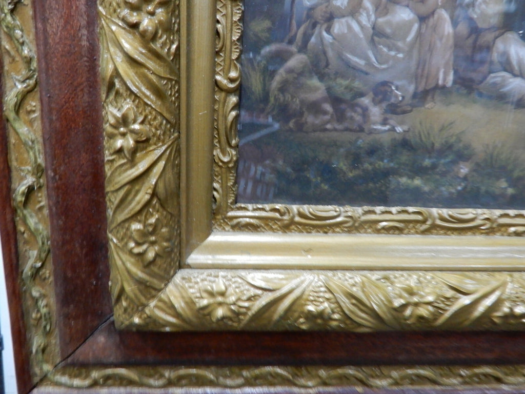 Vintage Print of  Travellers St. Paul's Churchyard With Ornate Picture Frame