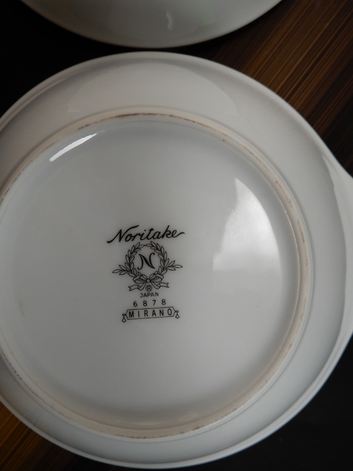 Two Noritake Mirano Lugged Cereal,Bowls Platinum Trim 6878 Lug Bowls Black Band