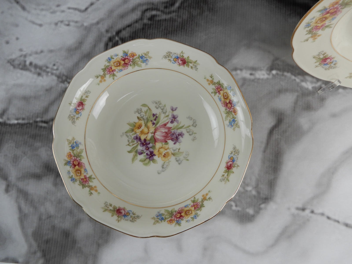 Vintage Set of 3 Pc. 2 Platters One Vegetable Bowl Tirschenreuth Springtime