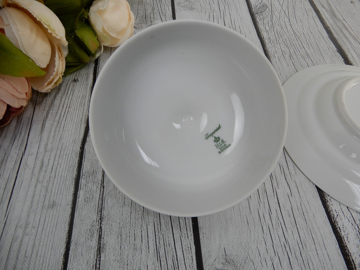 Vintage Heinrich H&Co Bavaria "Rosalinda" Round Covered Butter Dish