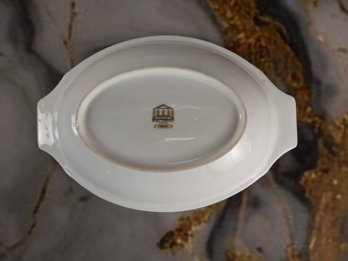 Vintage Royal Embassy China "Fresno" Lidded bowl and Oval Serving  Bowl