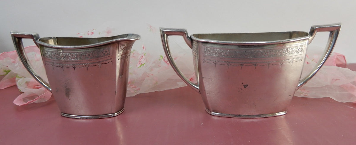 Paul Revere Community Plate Sugar Bowl & Creamer Set Silver Plate 14902 & 14903