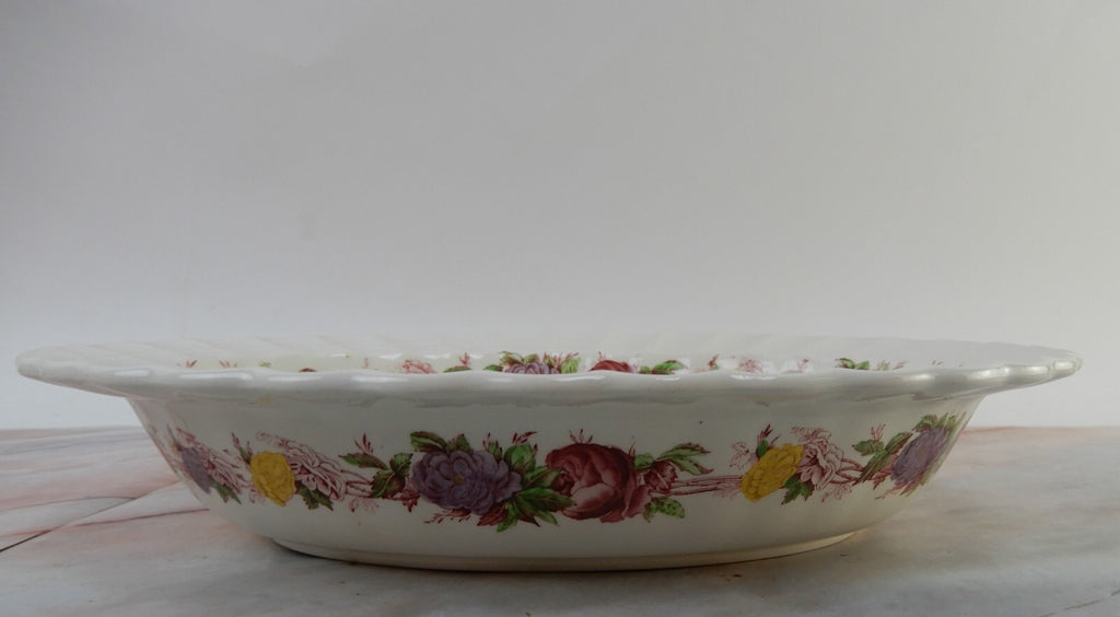 Vtg Copeland Spode "Rose Briar" Oval 10-1/4" Serving Bowl Made In England